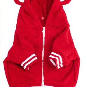 Frenchie Brand XL Red Teddy Jacket zip up